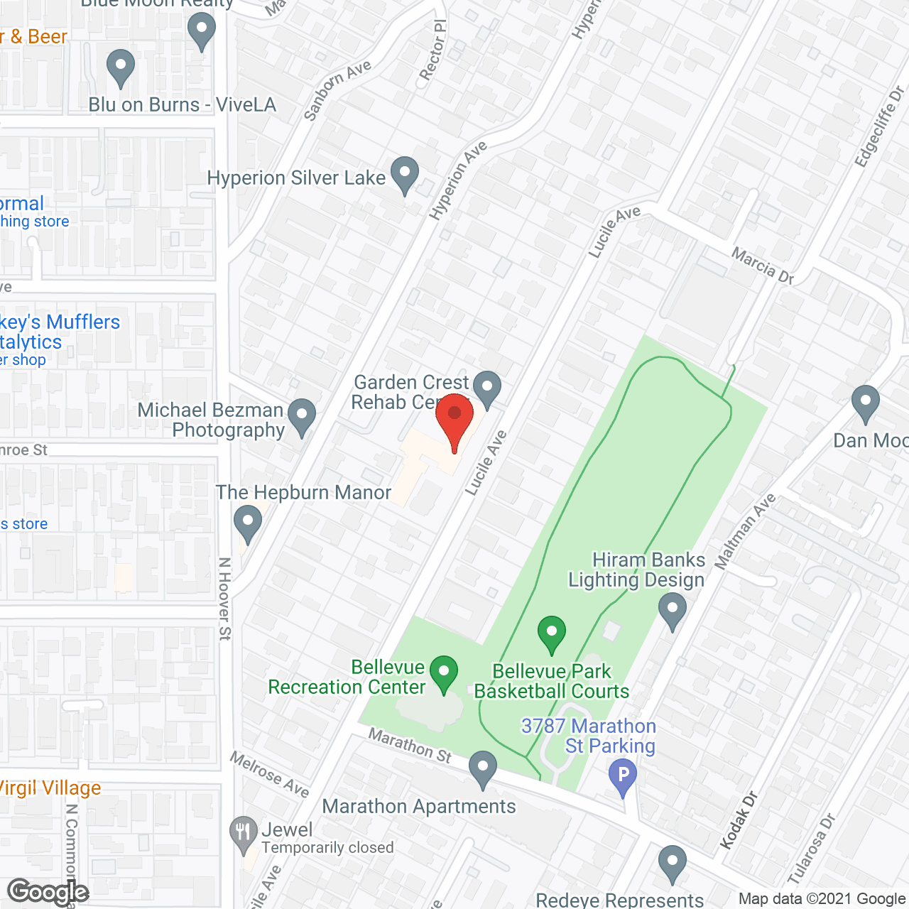 Map of the neighborhood around Garden Crest Convalescent