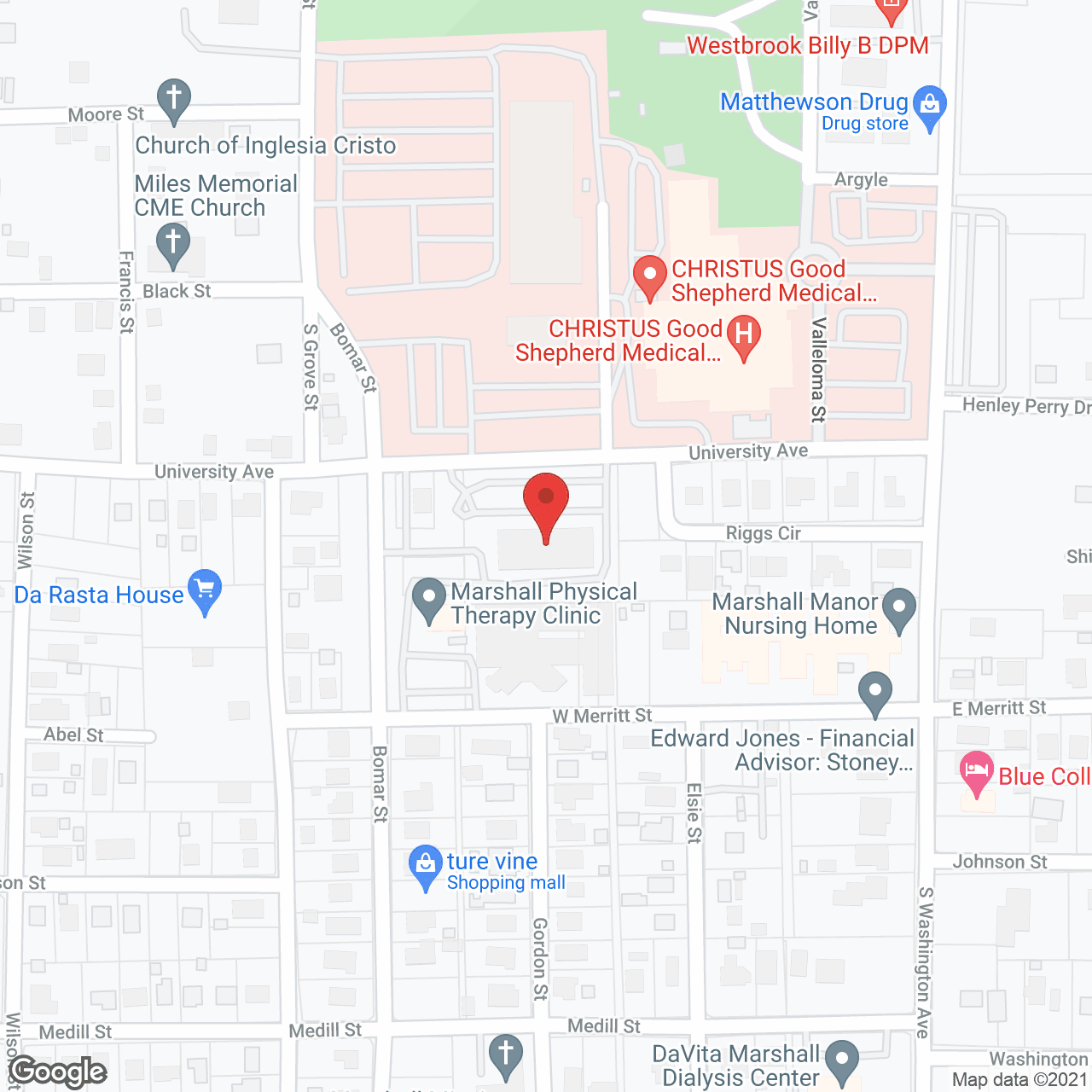 Map of the neighborhood around Jackson Healthcare Systems