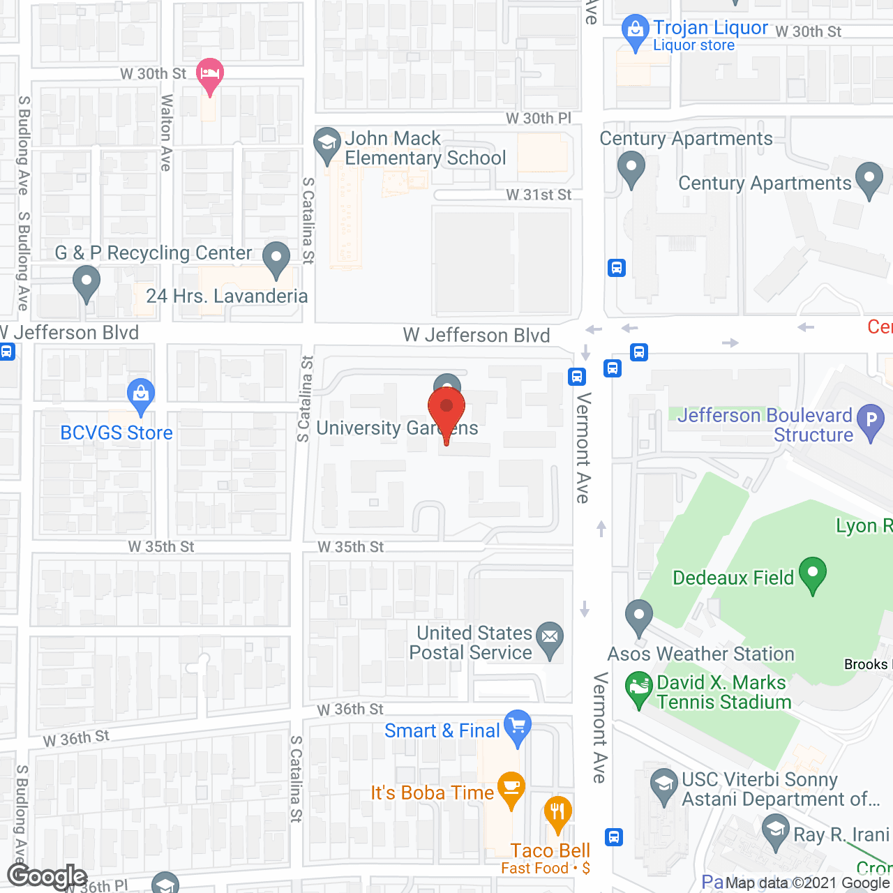 Map of the neighborhood around University Gardens