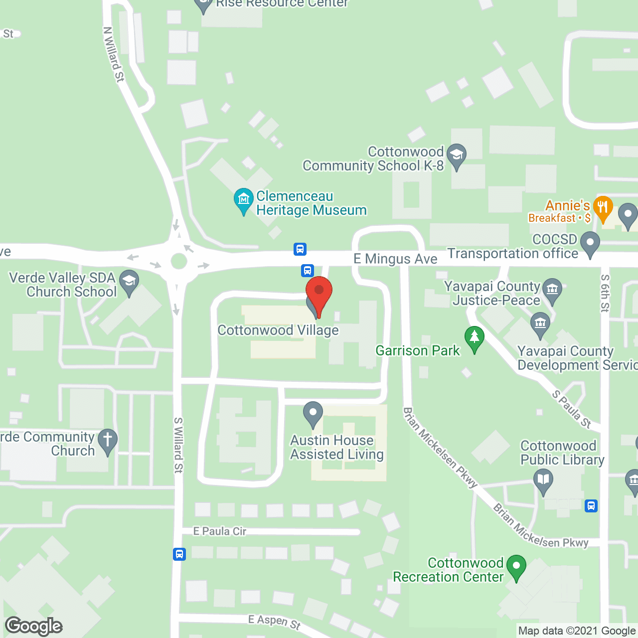 Map of the neighborhood around Cottonwood Village