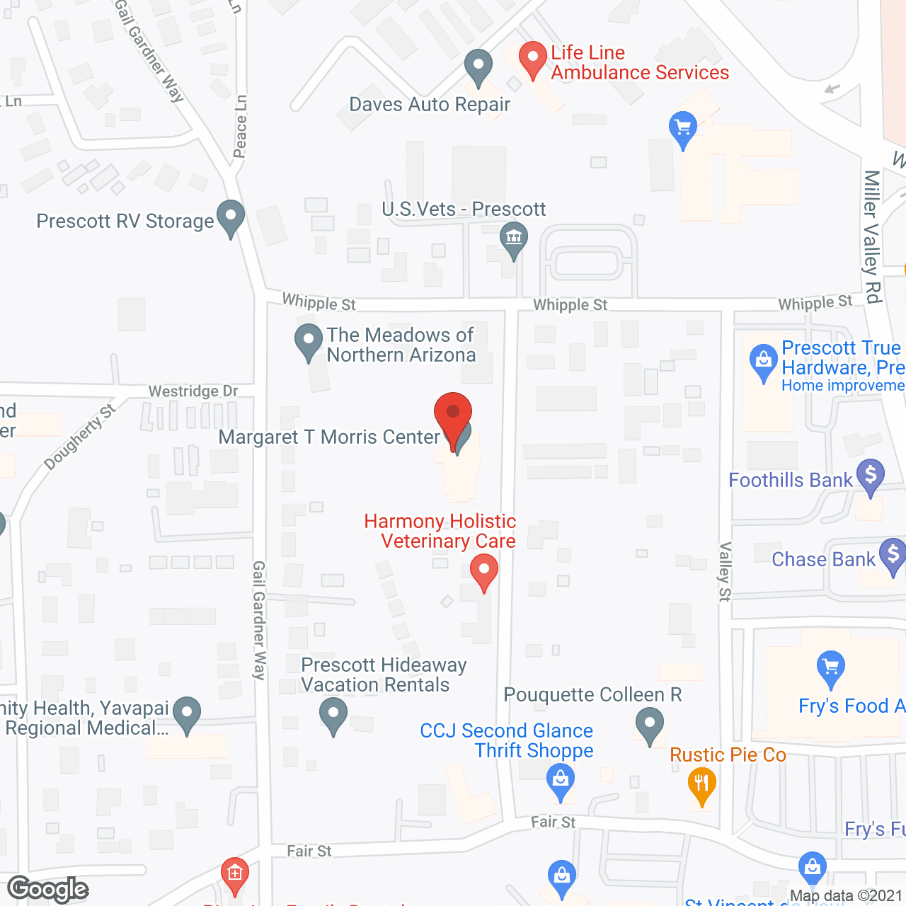 Map of the neighborhood around Margaret T Morris Ctr