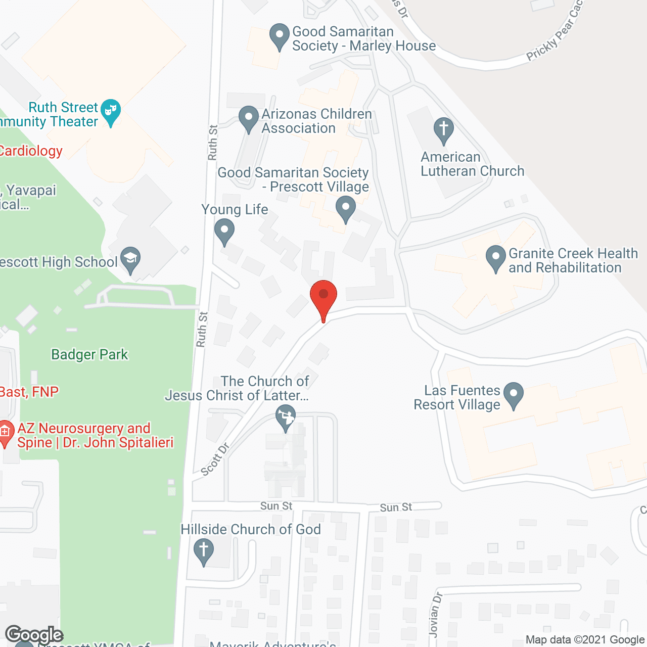Map of the neighborhood around Las Fuentes Resort Village