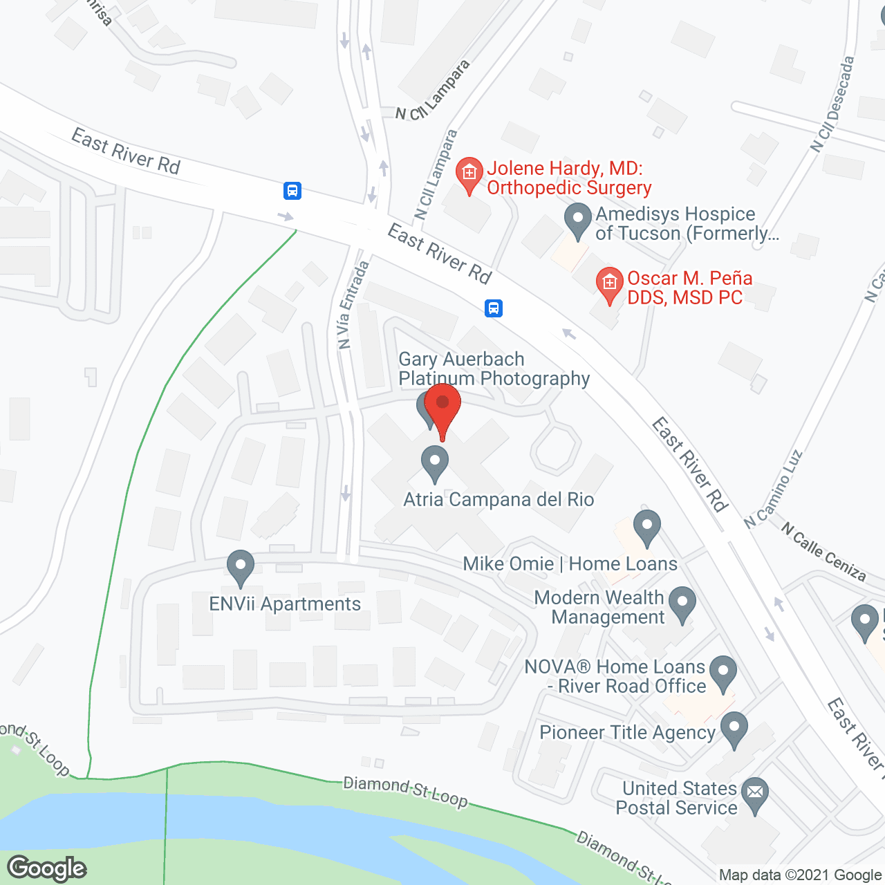 Map of the neighborhood around Atria Campana Del Rio