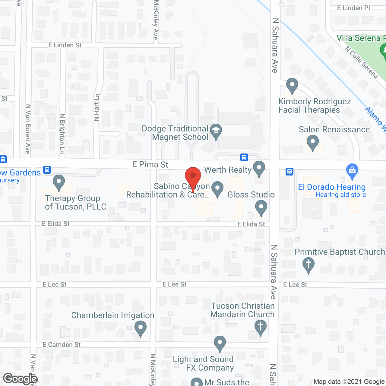 Map of the neighborhood around Sabino Canyon Care and Rehab