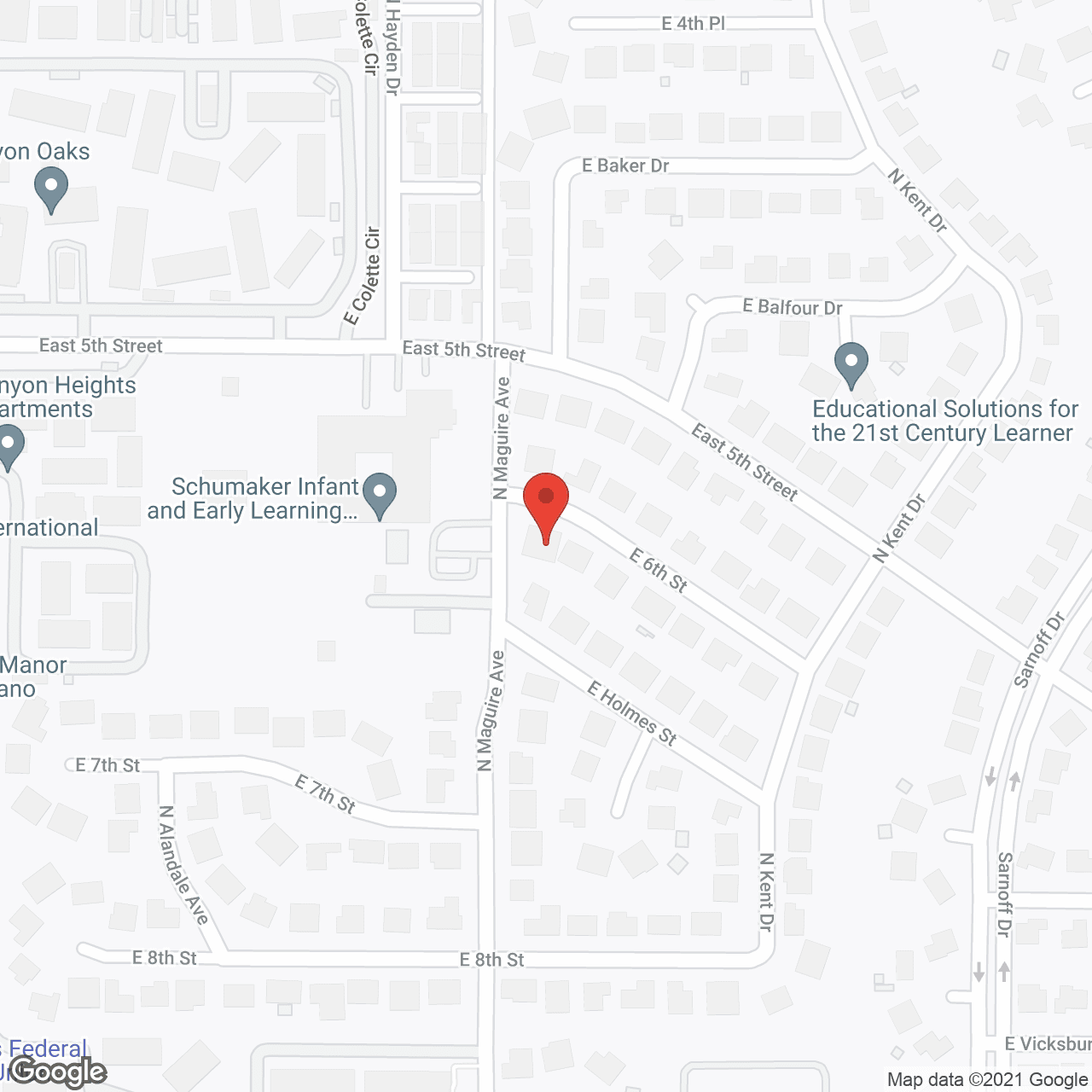 Map of the neighborhood around Casa De Esperanza