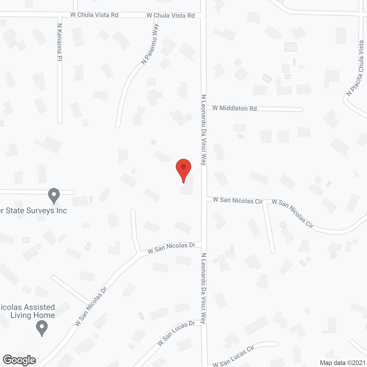 Map of the neighborhood around San Nicolas II