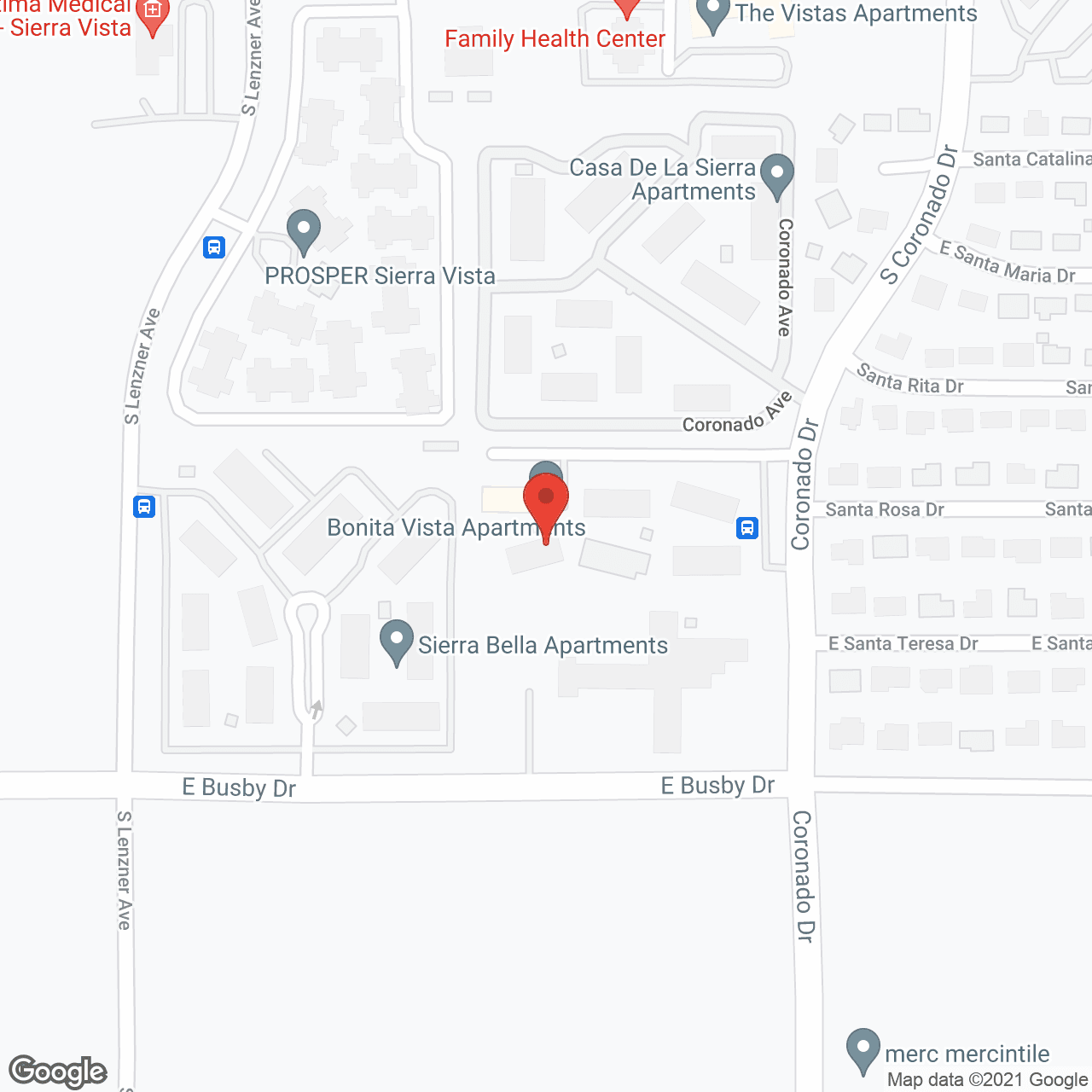 Map of the neighborhood around Bonita Vista Apartments