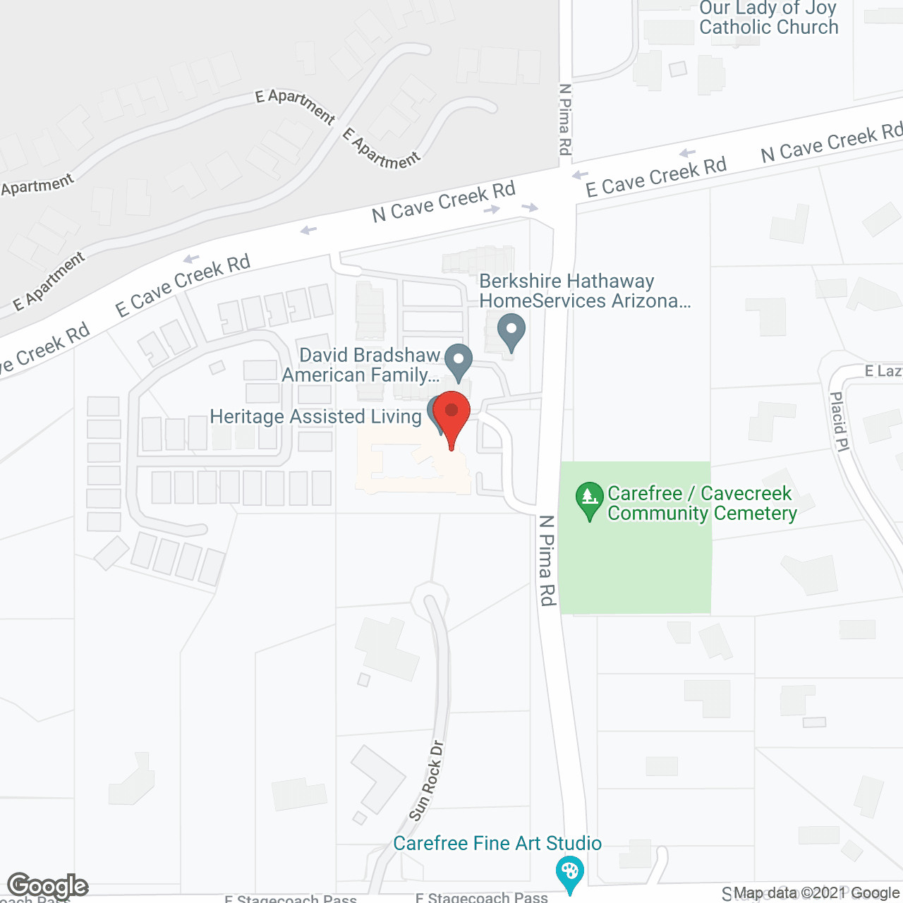 Map of the neighborhood around The Heritage at Carefree Senior Living