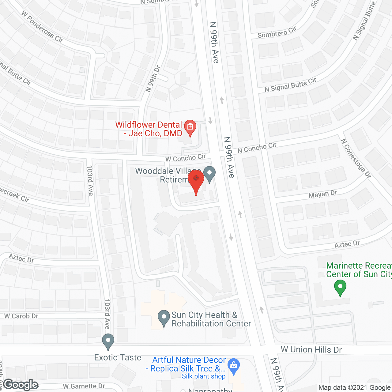 Map of the neighborhood around Wooddale Village