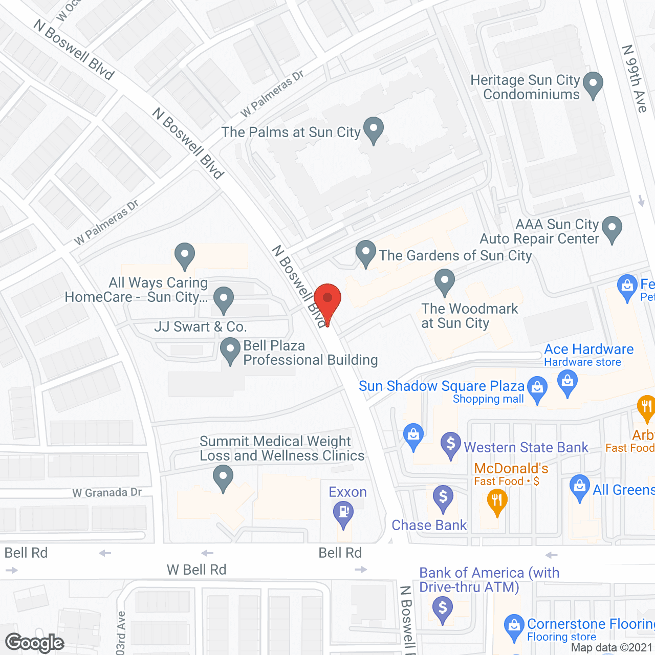Map of the neighborhood around The Woodmark at Sun City