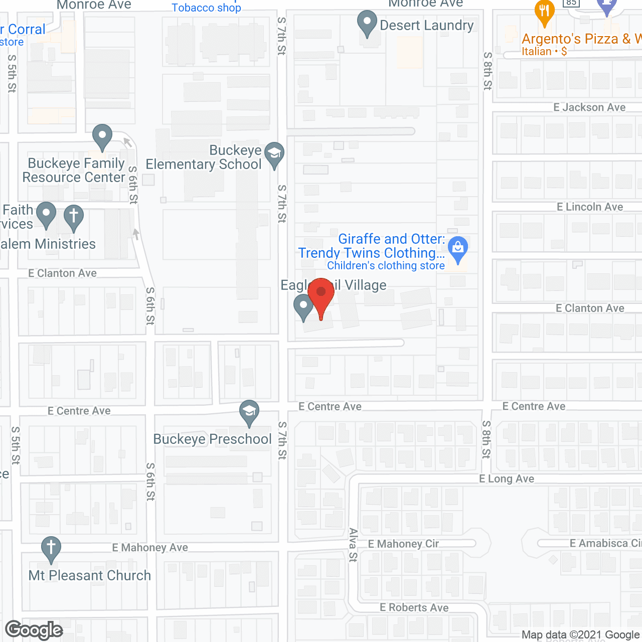 Map of the neighborhood around Eagle Tail Village
