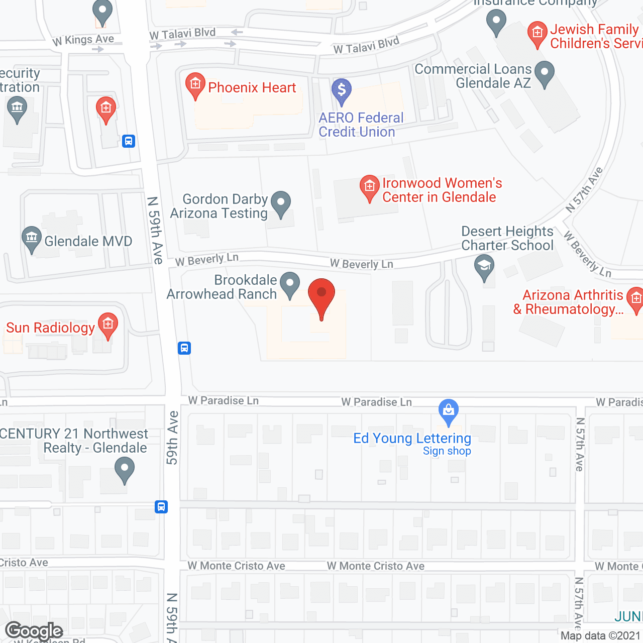 Map of the neighborhood around Marriott's Village Oaks at Glendale