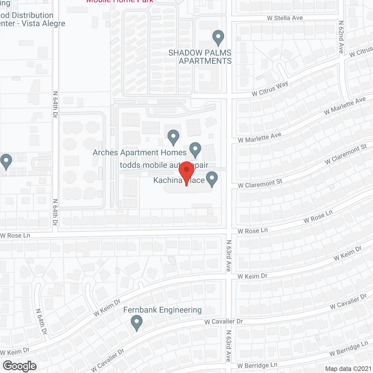 Map of the neighborhood around Kachina Place Glendale Senior