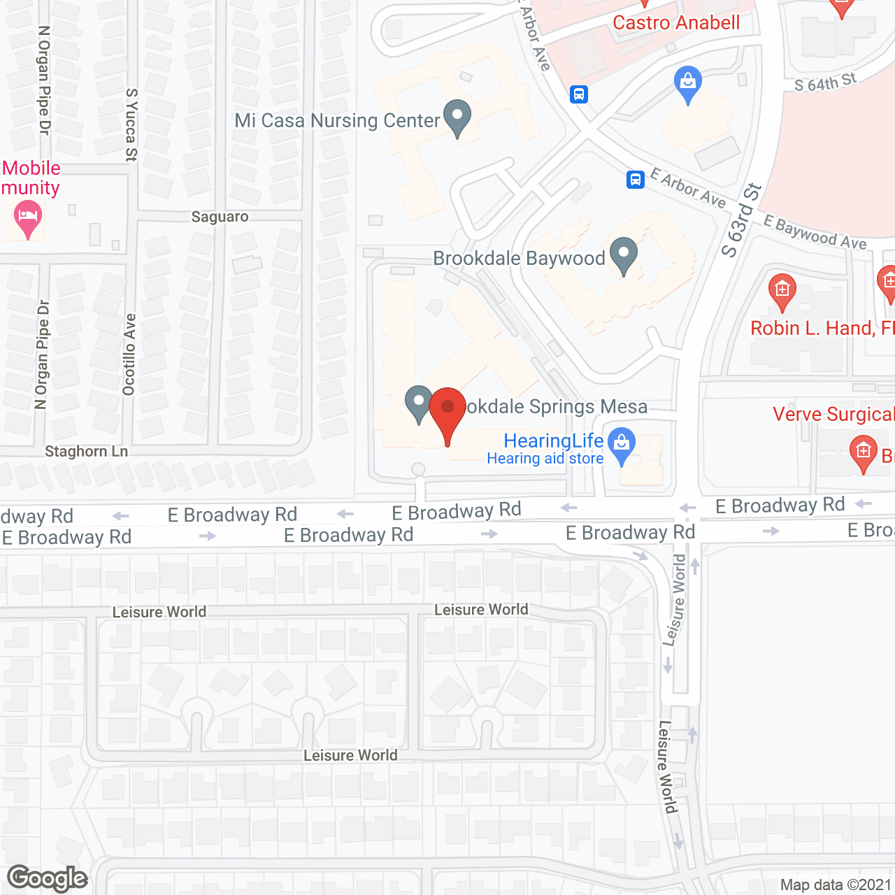 Map of the neighborhood around Brookdale Springs Mesa