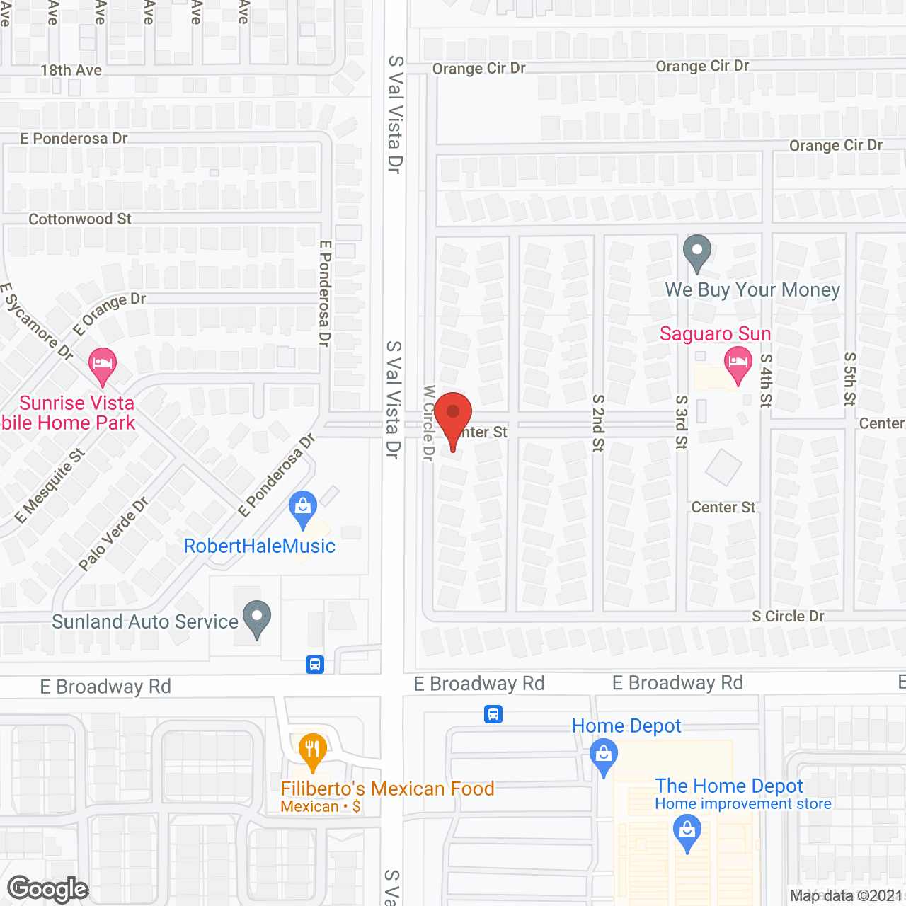 Map of the neighborhood around El Mirage Mobile Home Park