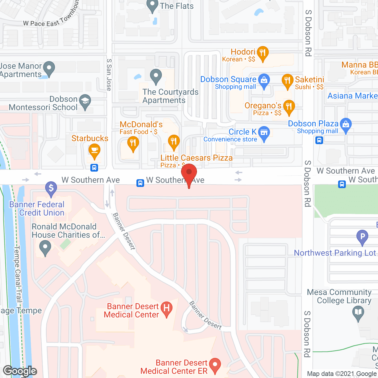 Map of the neighborhood around Desert Samaritan Care Ctr