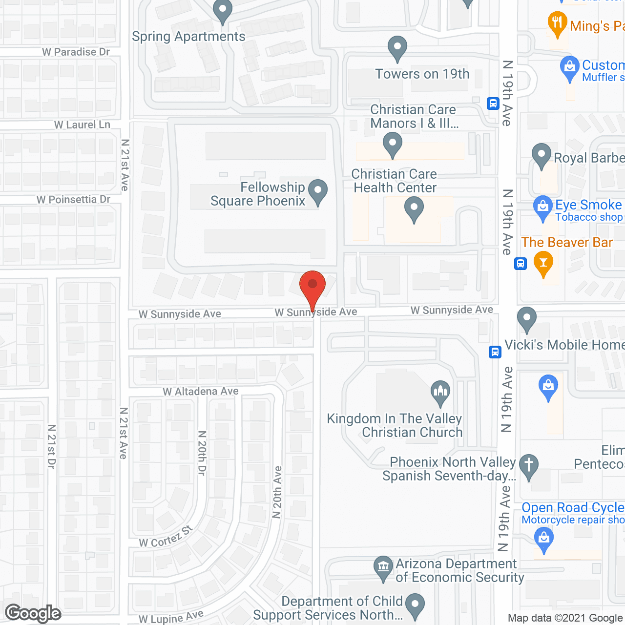 Map of the neighborhood around Fellowship Square Phoenix (a Life Plan Community)