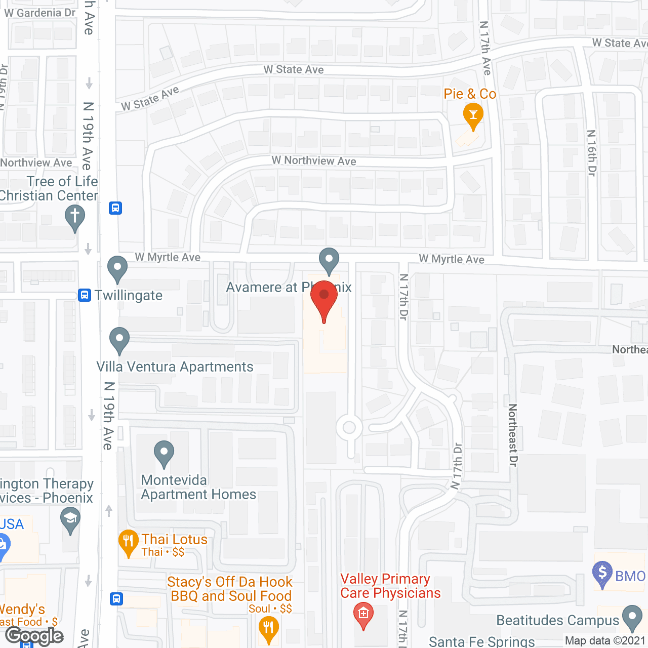 Map of the neighborhood around Ridge at The Stratford