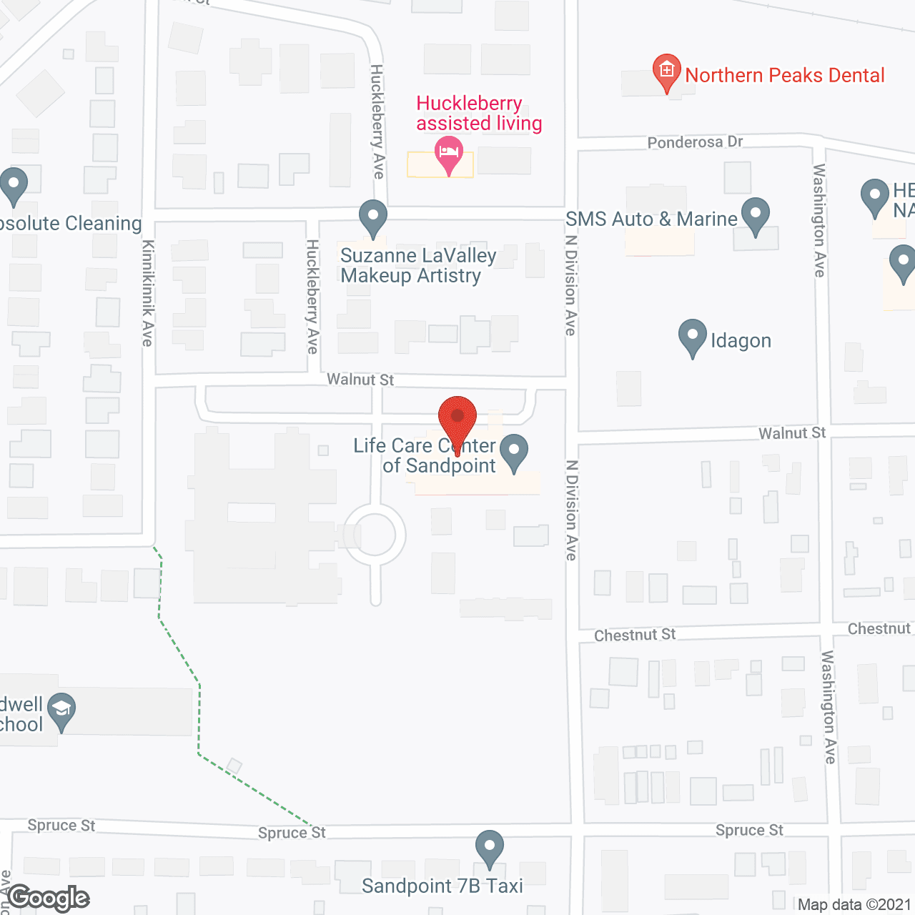 Map of the neighborhood around Bridge Assisted Living at Sandpoint