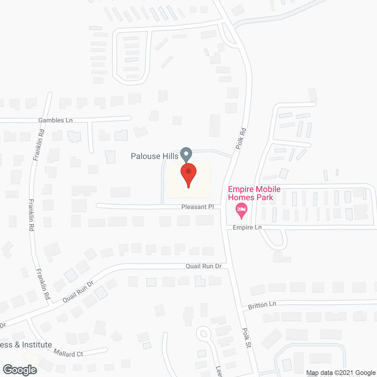 Map of the neighborhood around Palouse Hills Assisted Living