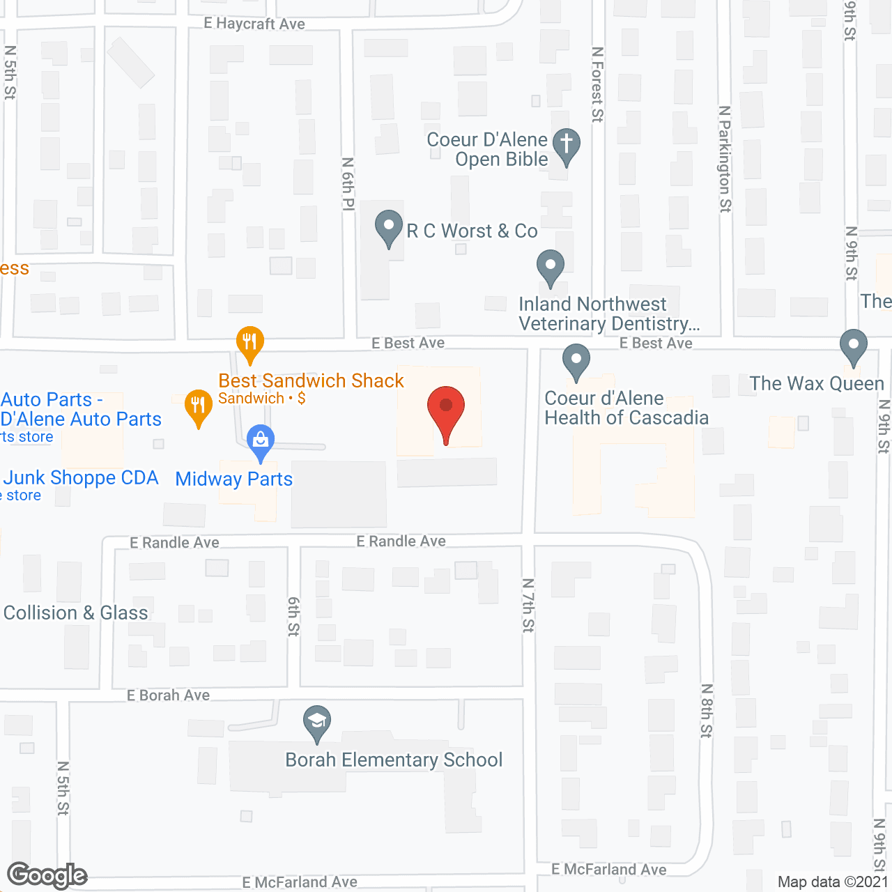 Map of the neighborhood around Bestland Retirement