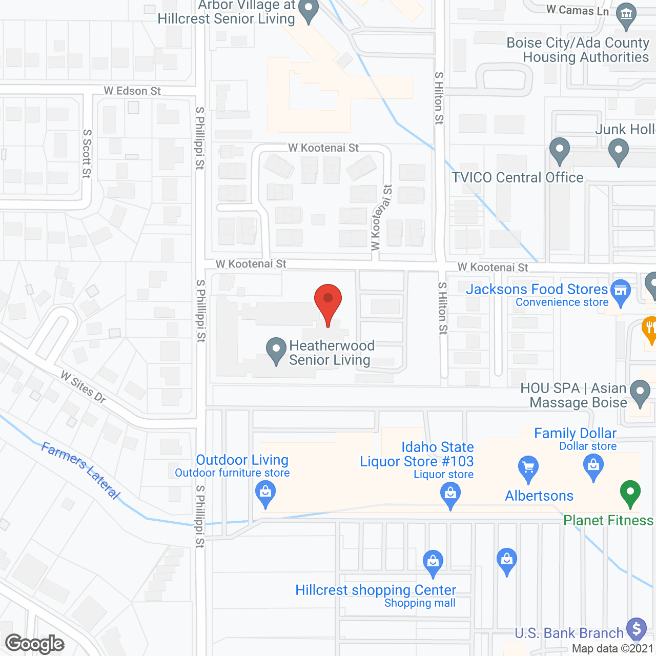 Map of the neighborhood around Heatherwood Senior Living