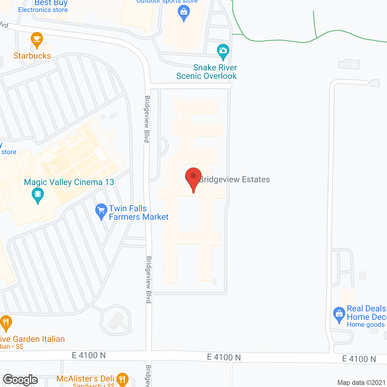 Map of the neighborhood around Bridgeview Estates