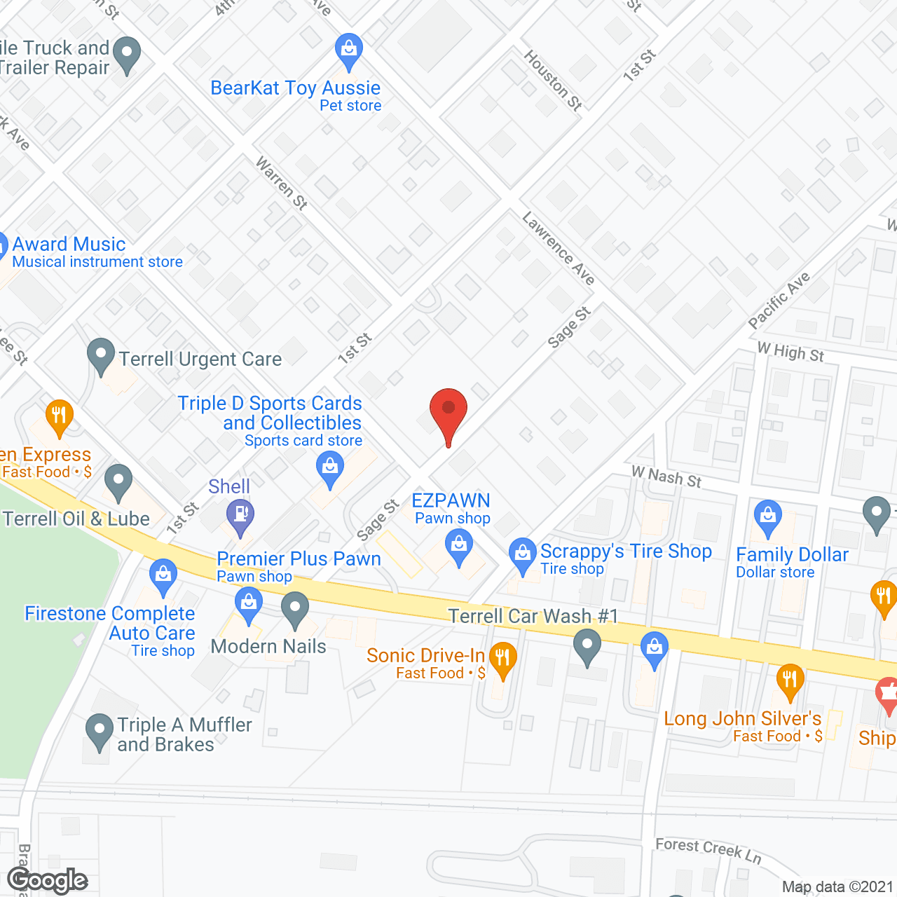 Map of the neighborhood around Midland Skilled Nursing Fclty