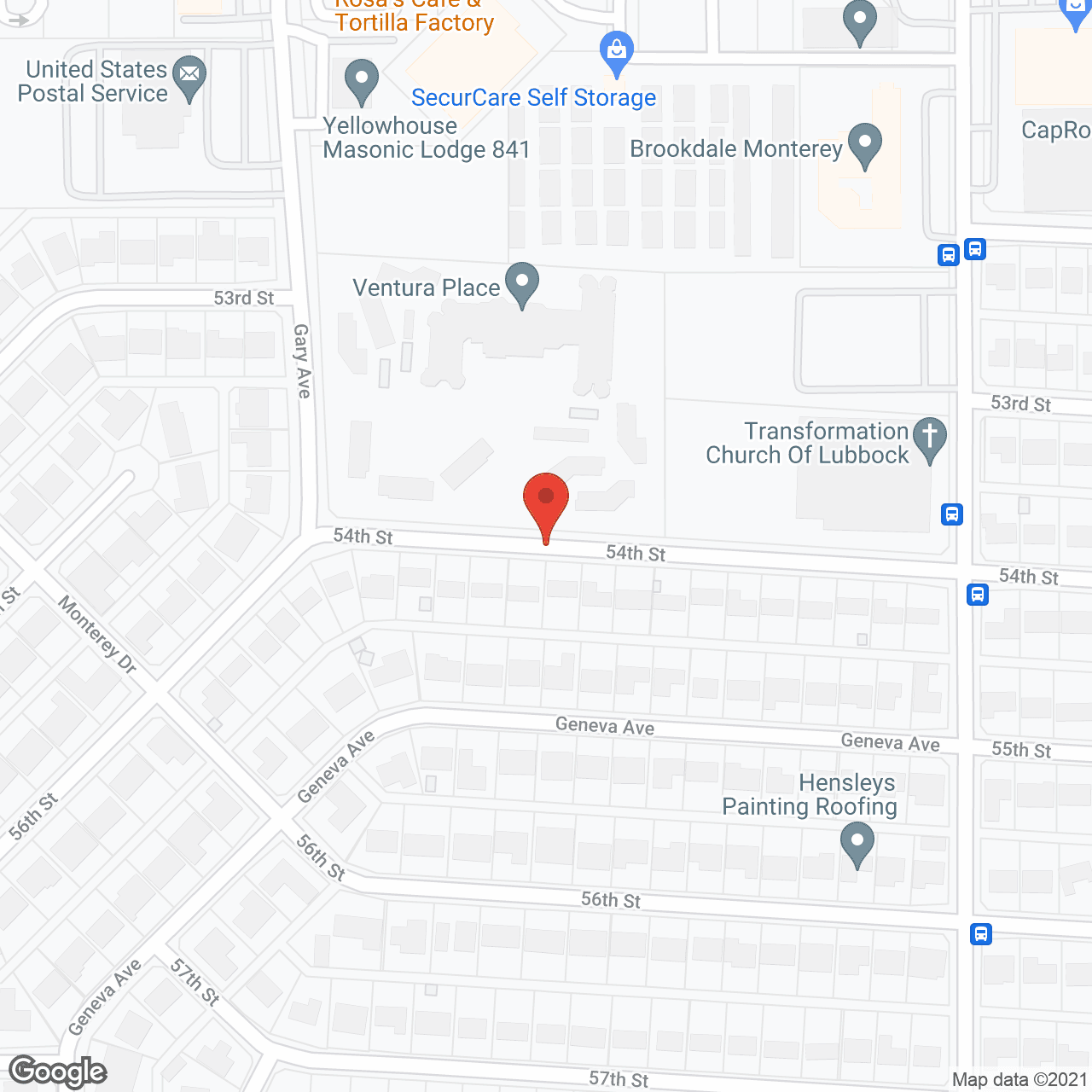 Map of the neighborhood around Ventura Place