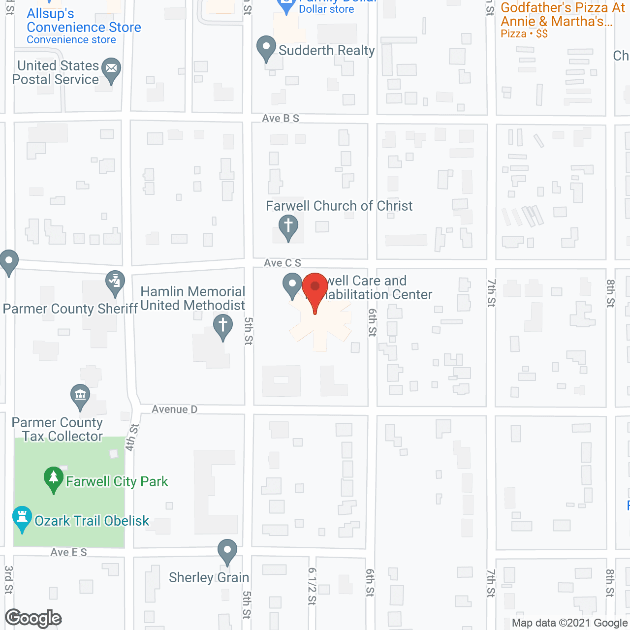 Map of the neighborhood around Farwell Care and Rehabilitation Center