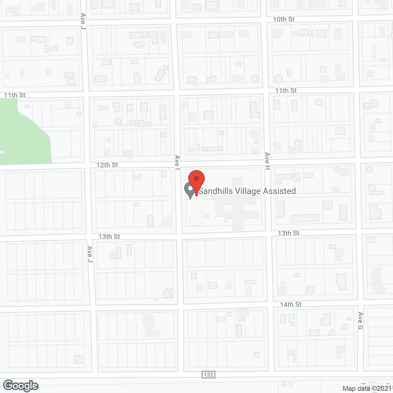 Map of the neighborhood around Sandhills Village Assisted