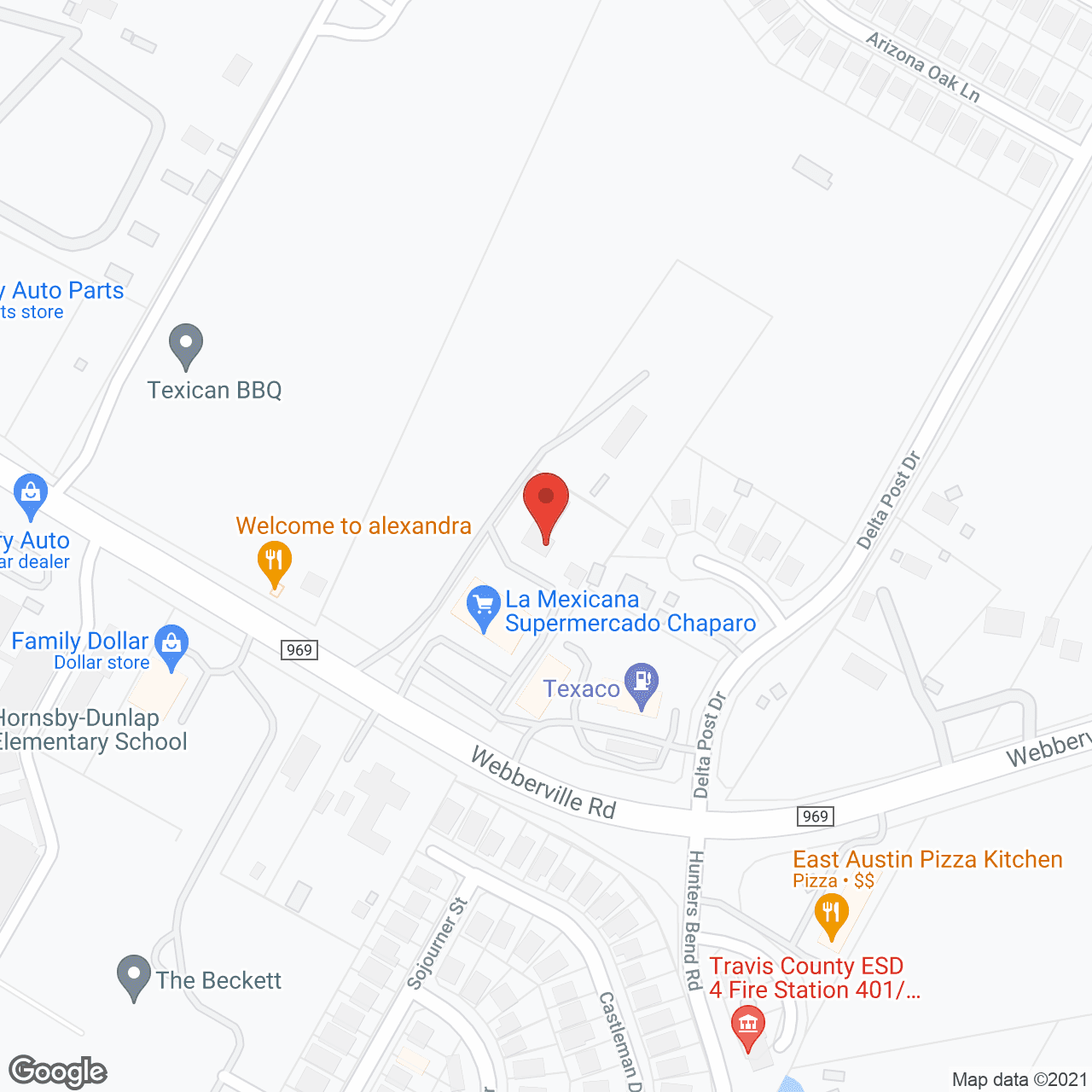 Map of the neighborhood around Shangri-La Care Home