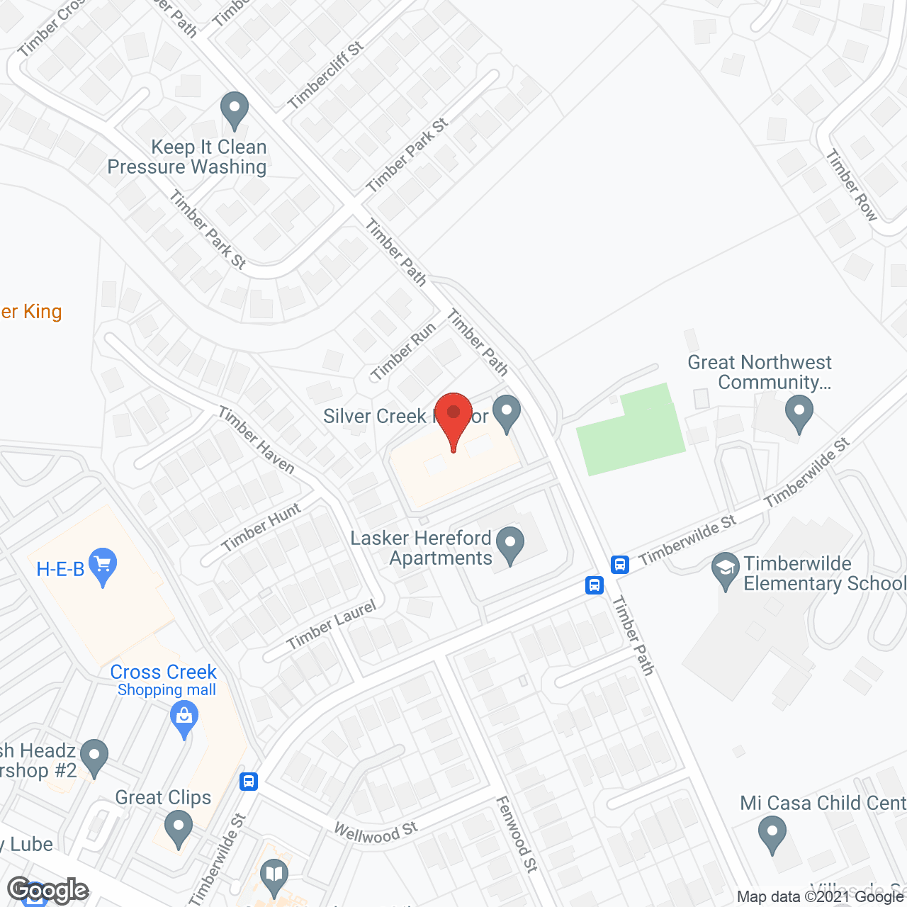 Map of the neighborhood around Silver Creek Manor