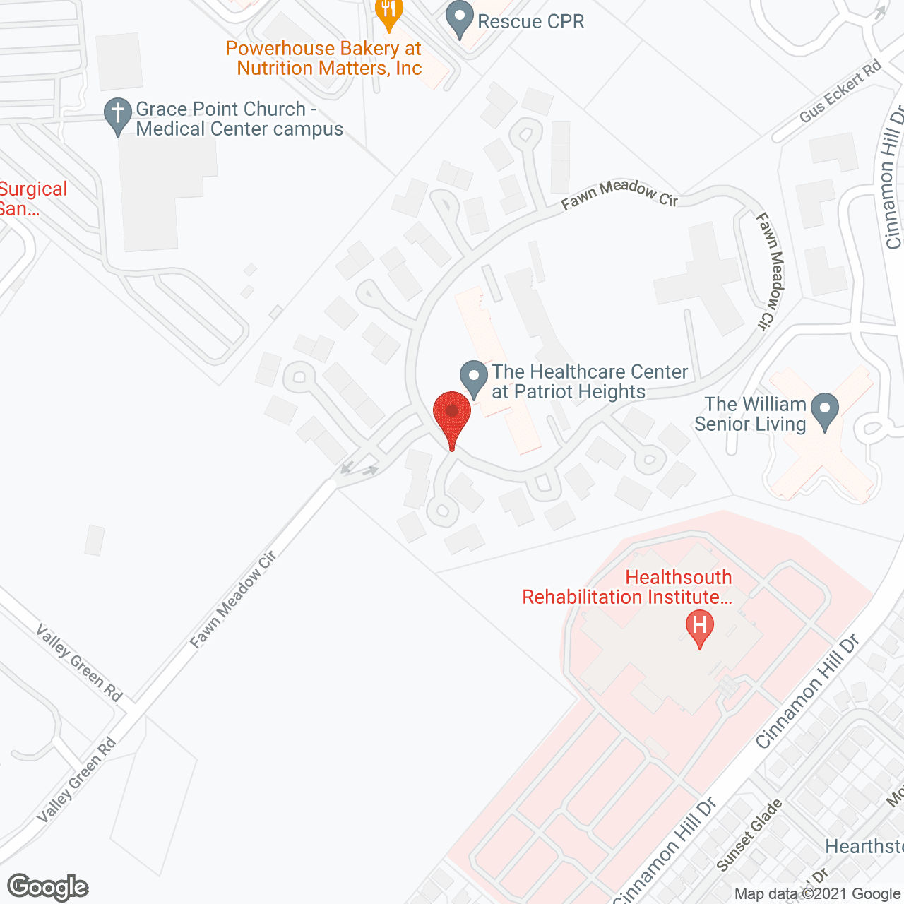 Map of the neighborhood around Patriot Heights