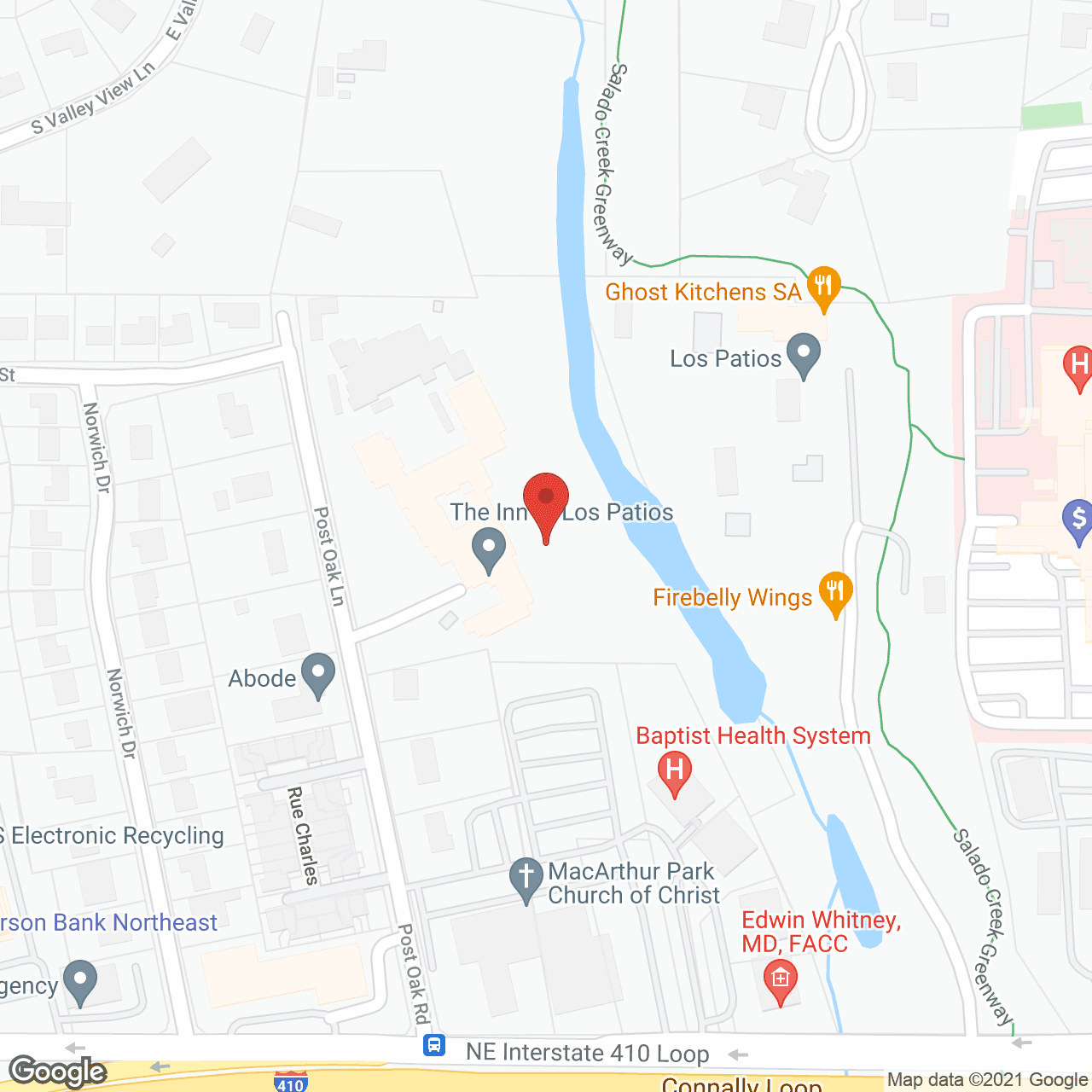 Map of the neighborhood around The Inn at Los Patios
