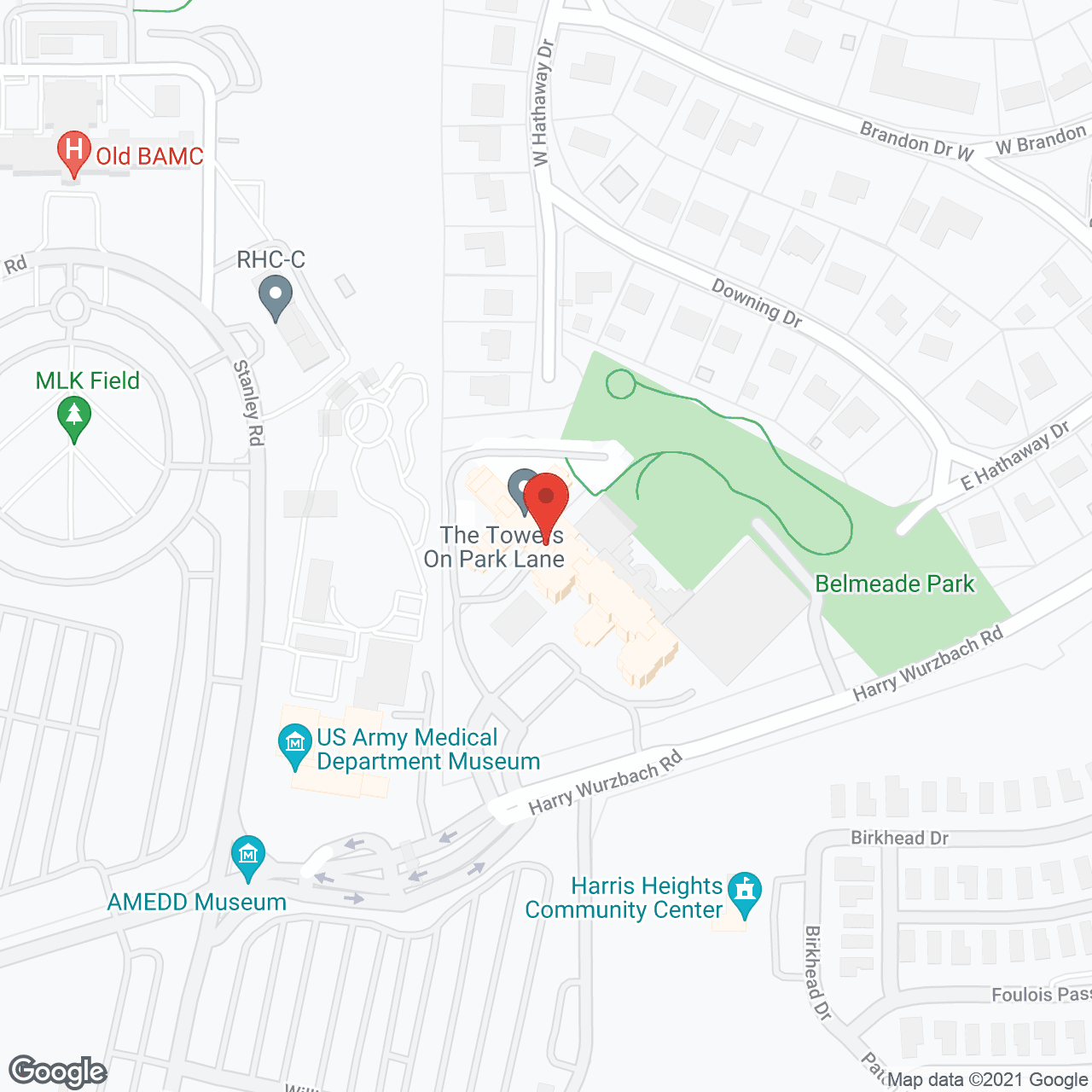 Map of the neighborhood around Parklane West Healthcare Center