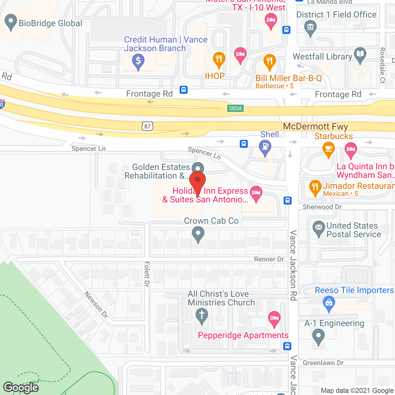 Map of the neighborhood around Golden Estates Rehab Center