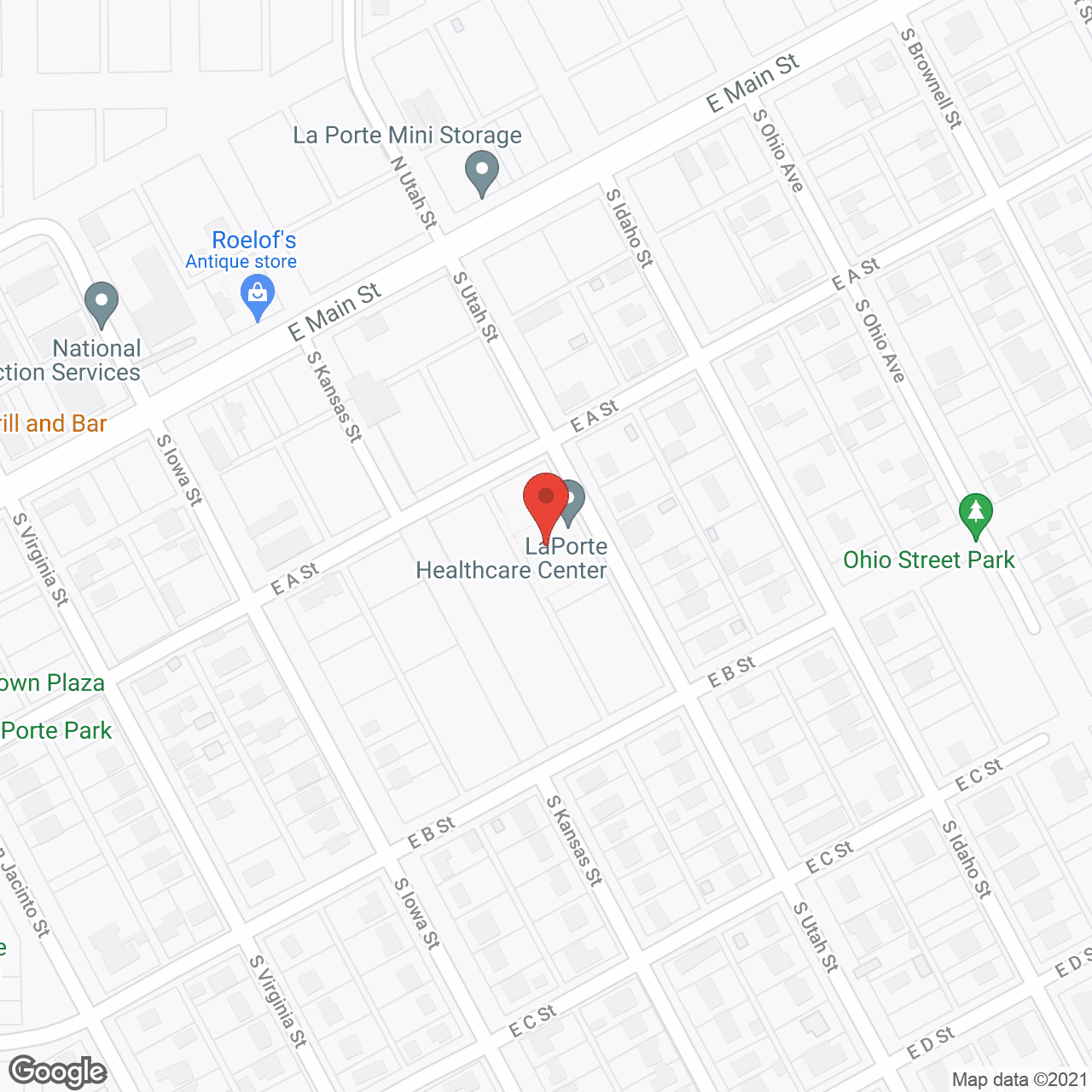 Map of the neighborhood around La Porte Care Ctr