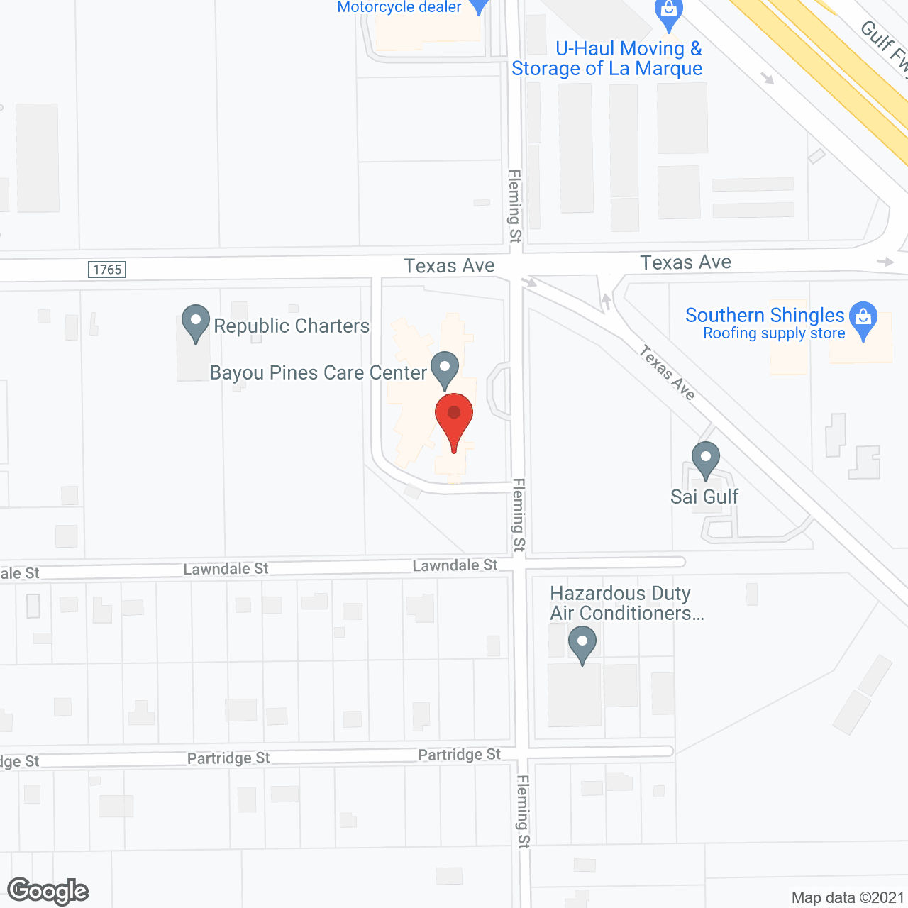 Map of the neighborhood around Bayou Pines Care Center