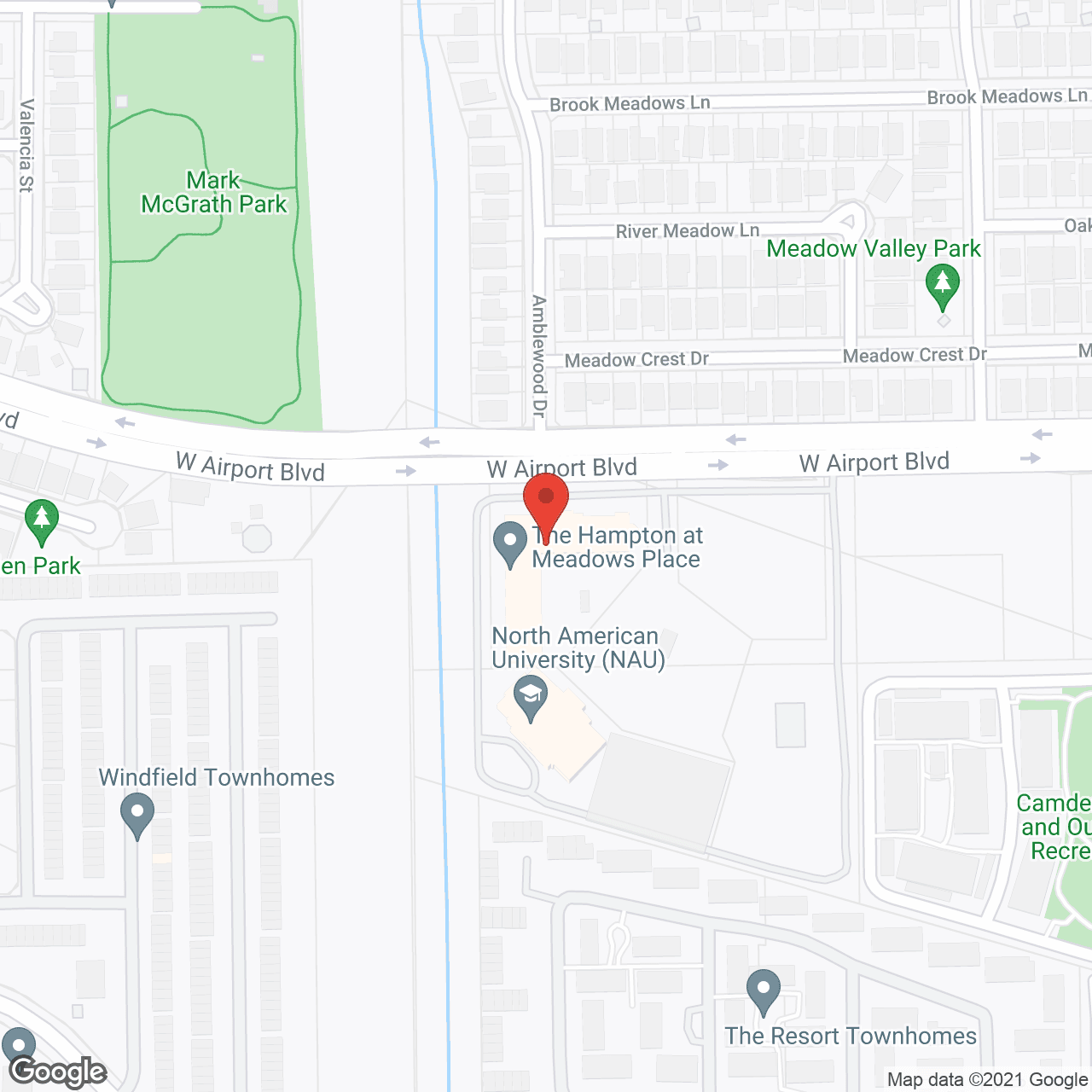 Map of the neighborhood around The Hampton at Meadows Place