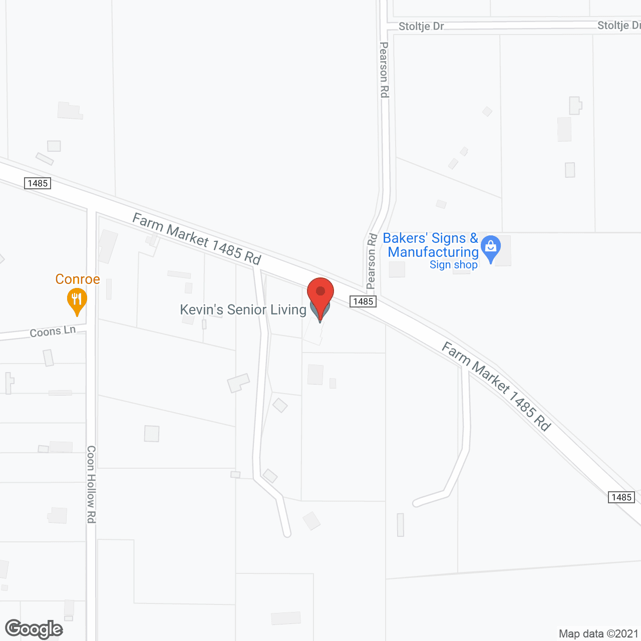 Map of the neighborhood around Serenity Manor Rosebud House