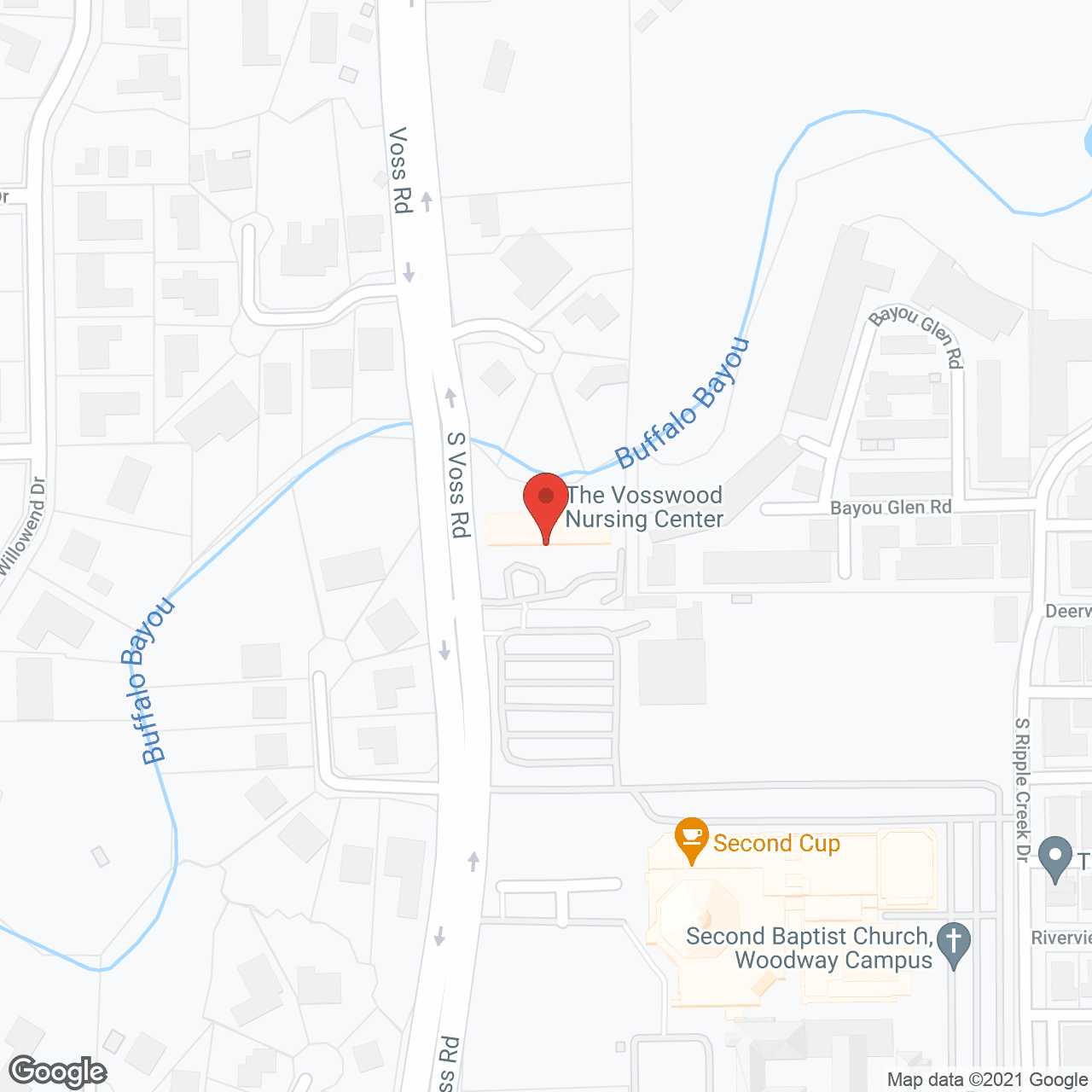 Map of the neighborhood around Vosswood Nursing Ctr