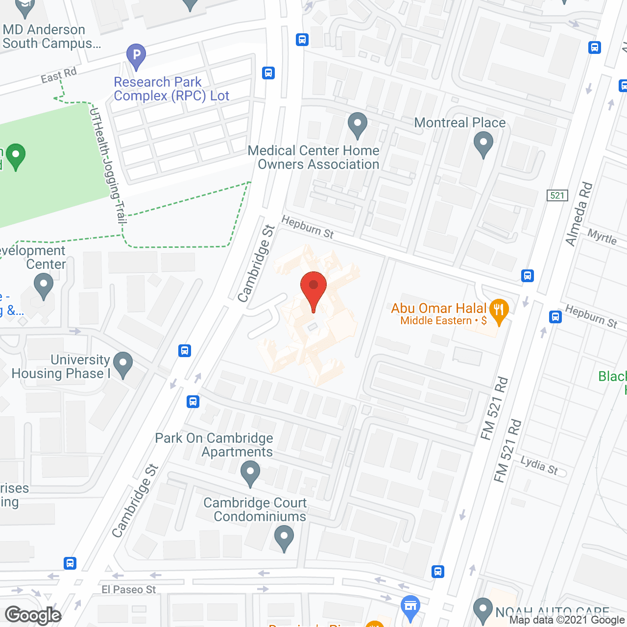 Map of the neighborhood around Garden Terrace of Houston