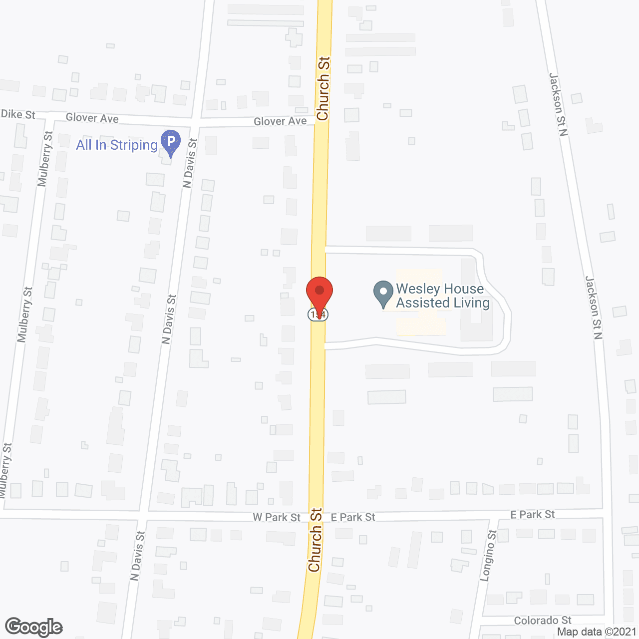 Map of the neighborhood around Wesley House - Sulphur Springs