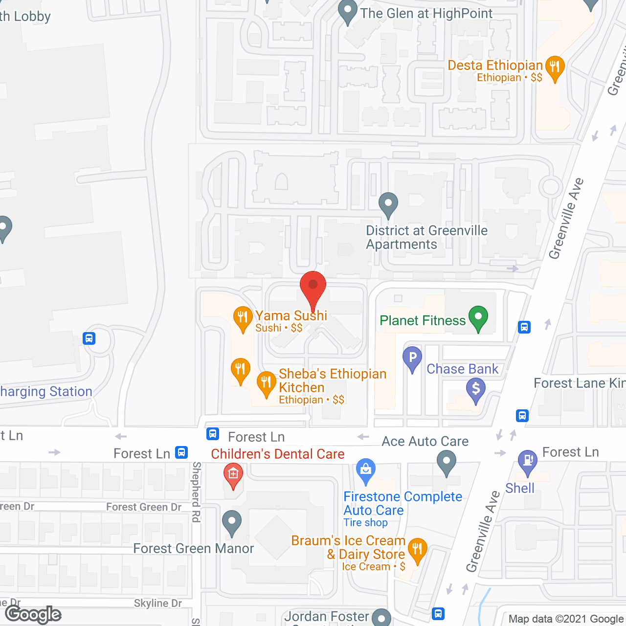 Map of the neighborhood around Heritage Forest Lane