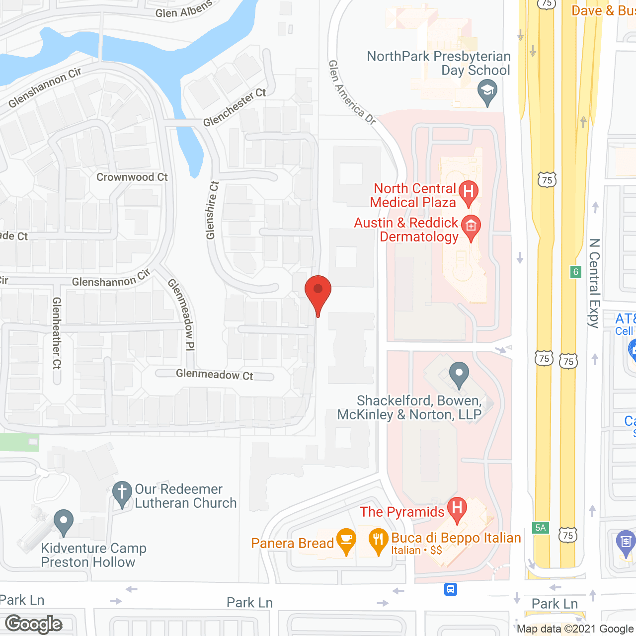 Map of the neighborhood around The Forum at Park Lane