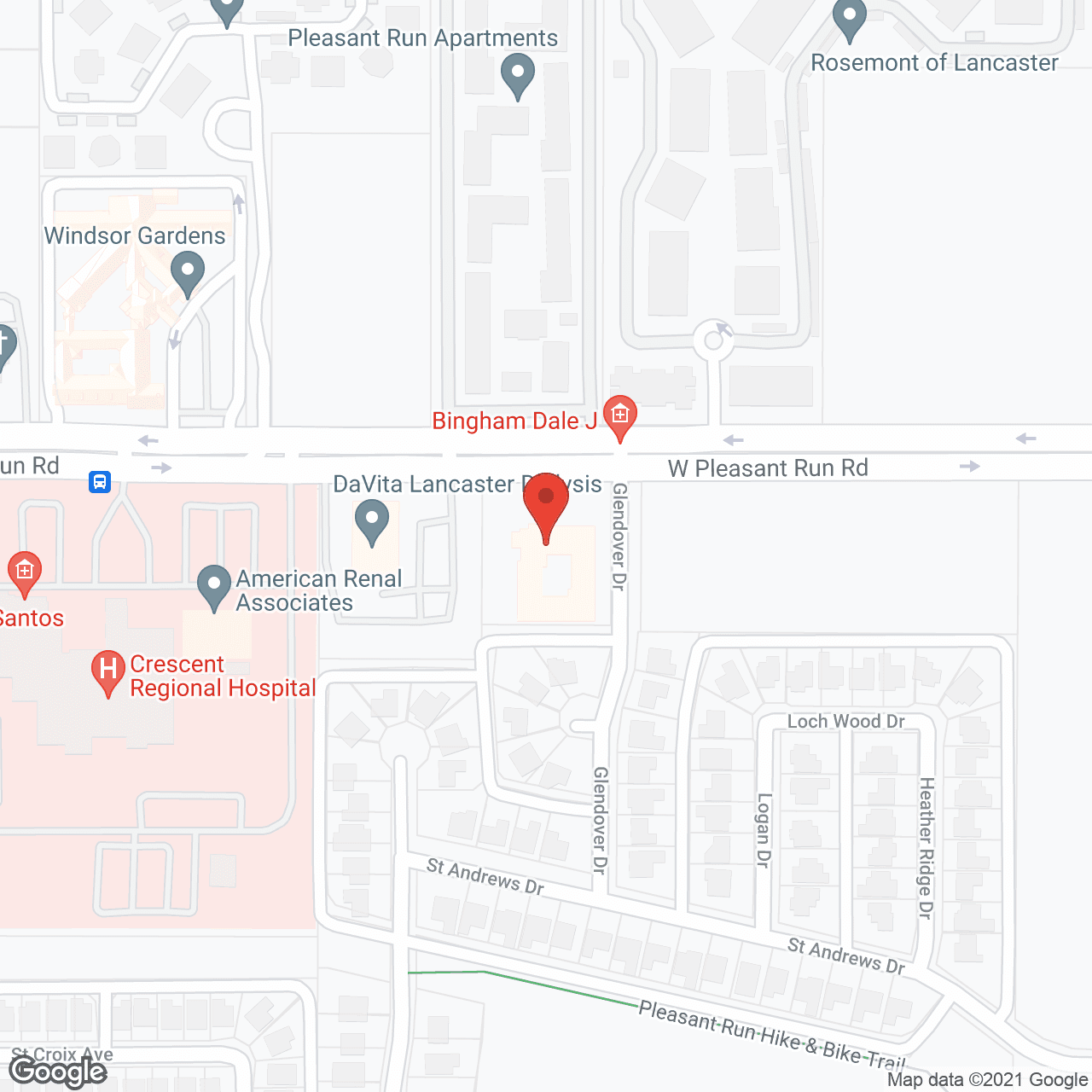 Map of the neighborhood around Meadow Creek Senior Living