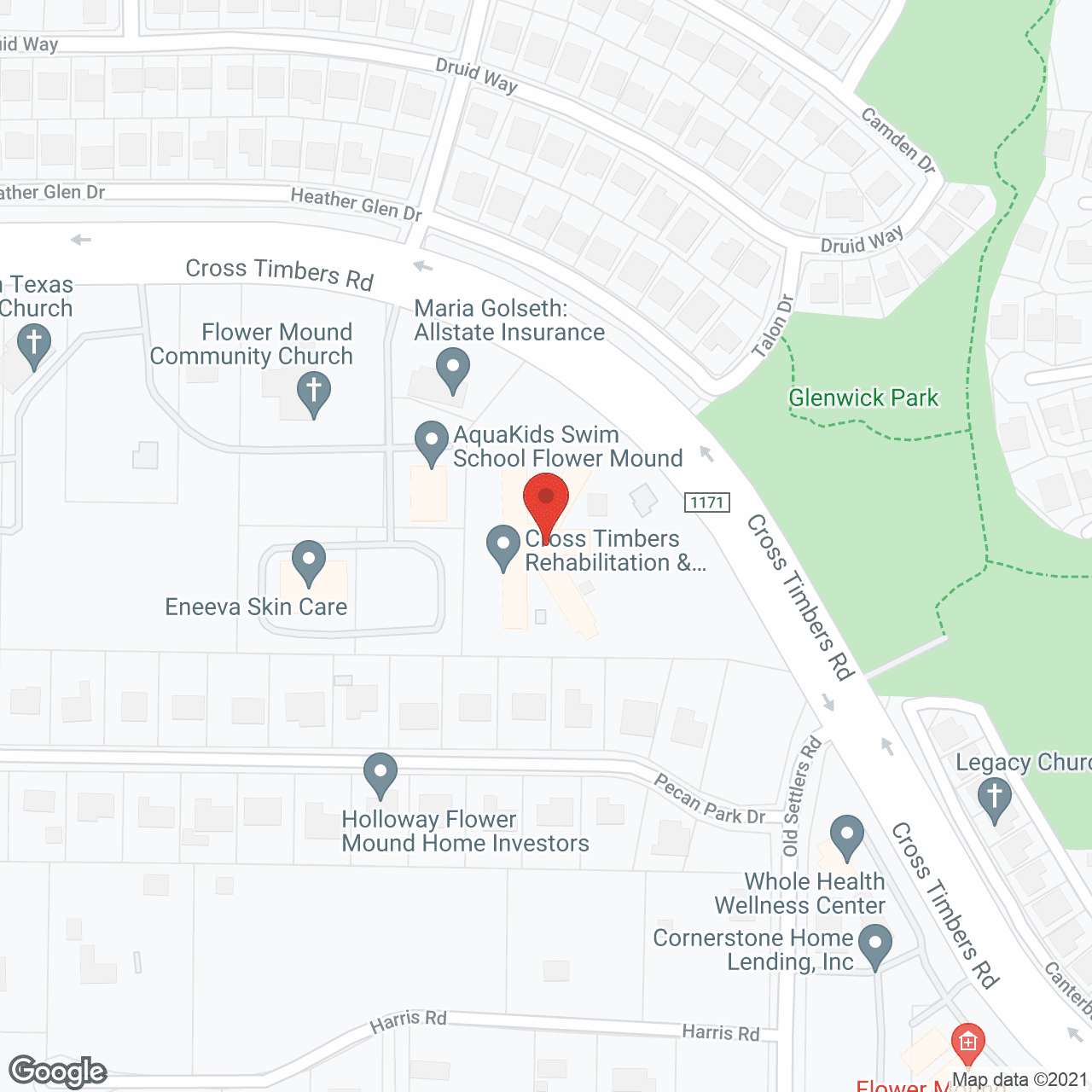 Map of the neighborhood around Cross Timbers Rehabilitation and Care Center