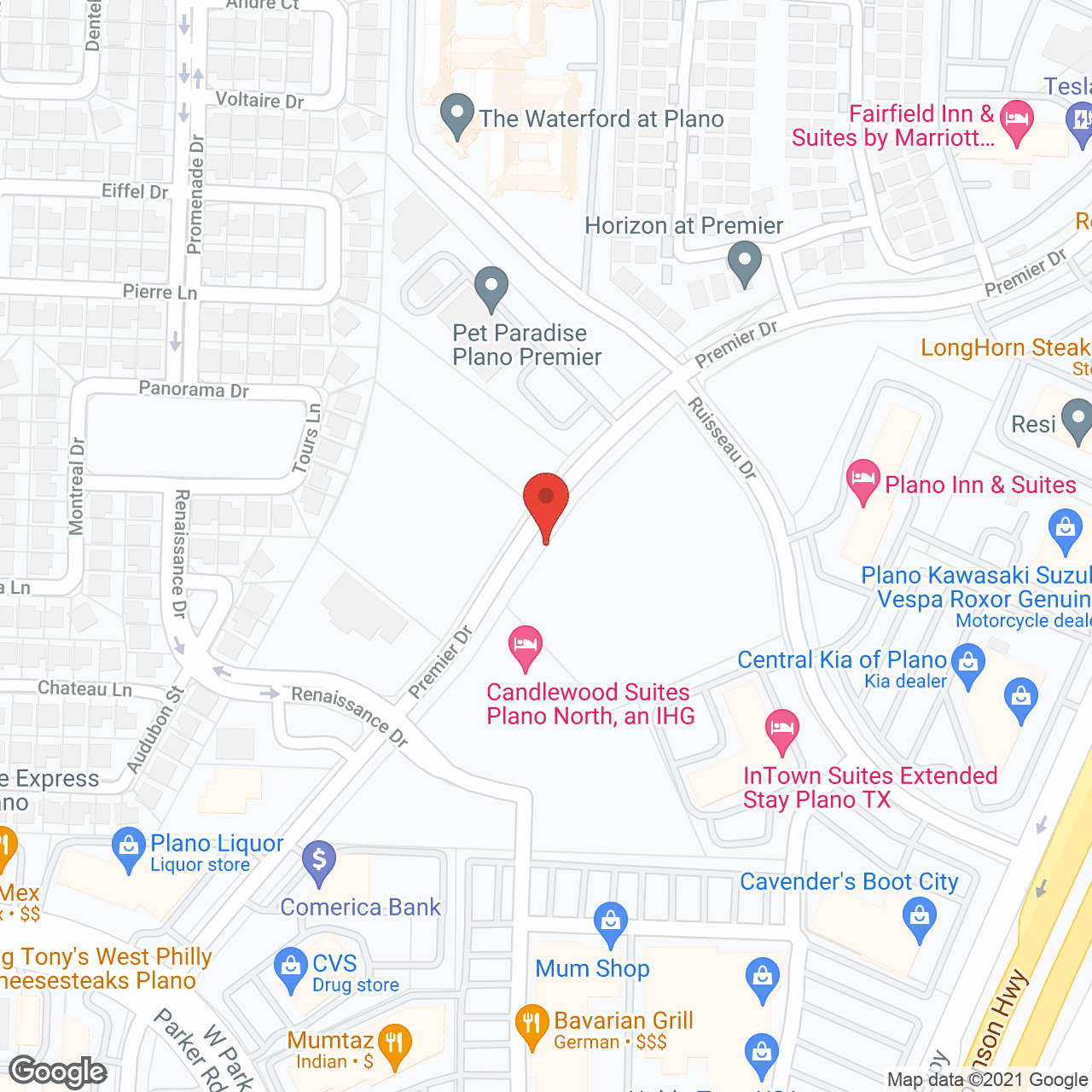 Map of the neighborhood around The Waterford at Plano