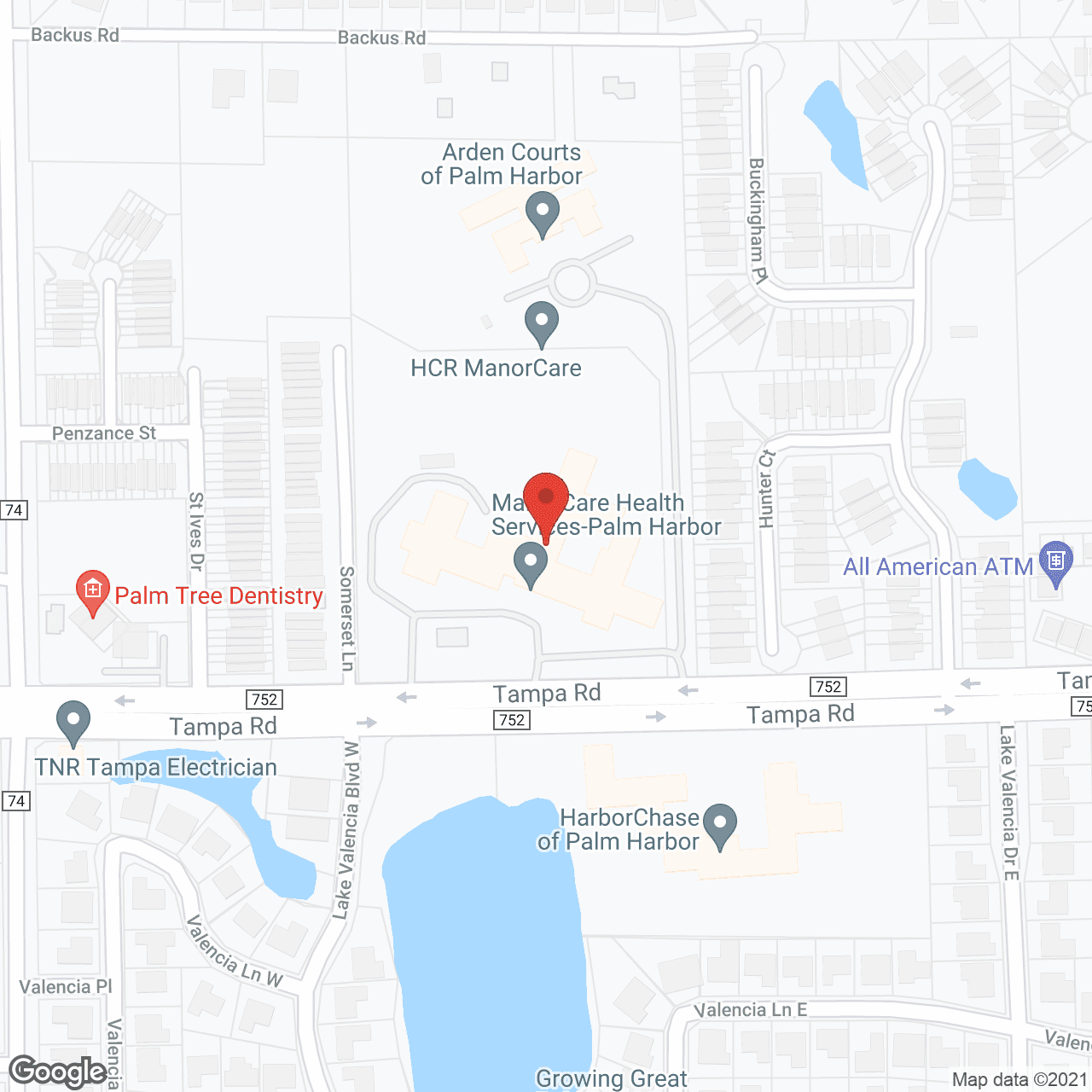 Map of the neighborhood around Manor Care Health Svc